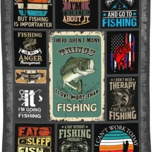 Fishing Gifts for Men Fishing Gear and Equipment, Bass Throw Blankets 40"x50" for Dads Women Boys