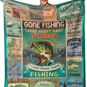 Fishing Gifts for Men, Fishings Gifts, Fish Gifts for Men Unique, Gifts for Fisherman, Fish Gifts for Boy/Dad/Women, Gifts for Man Who Love Fishings, Fishing Blanket 50" X 60"