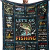 Fishing Gifts for Men Unique, Fishing Gifts, Funny Fishing Gifts for Boys/Women, Mens Fly Fishing Gift, Gifts for Men Who Love Fishing, Gifts for Fisherman, Bass Fishing Gift Blanket 60� x 50�