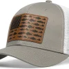 Fishing Gifts for Men Women, Funny Fish Flag Trucker Hat Baseball Cap for Fisherman Unique Stuff