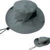 Fishing Hat for Men Women,Wide Brim UV Sun Protection Hats,Summer Waterproof Breathable Hiking Safari Foldable Cap