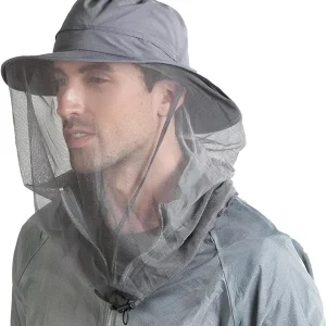 Fishing Hat Sun Protection Hat Mosquito Head Net for Outdoors Bucket Hat with Hidden Net Mesh