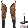 Fishing Hip Waders for Men Women with Boots Waterproof Lightweight 2-Ply PVC/Nylon Bootfoot for Fishing Hunting