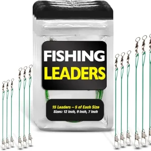 Fishing Leaders with Swivels - Carp - Pike - Catfish - Muskie - Walleye - Bass - Mackerel - Snapper