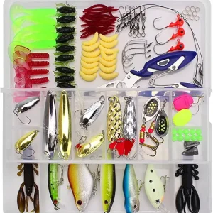 Fishing Lures Freshwater Bait Tackle kit.crankbaits, Soft Lures, Jigs,Spoons and More Fishing Gear Set.Suitable for Bass Trout Salmon.