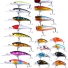 Fishing Lures Kit Mixed Including Minnow Popper Crank Baits with Hooks for Saltwater Freshwater Trout Bass Salmon Fishing