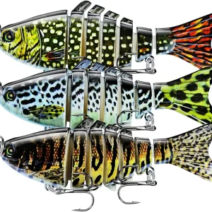 Fishing Lures Multi Jointed Fish Fishing Kits Slow Sinking Lifelike Swimbait Freshwater and Saltwater Crankbaits for Bass Trout Bass Lures