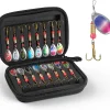 Fishing Lures Spinner Baits, Hard Metal Spinner Baits for Bass Trout Salmon, Spinnerbait Spoons Kit with Triple Fishing Hooks, Fishing Gears for Freshwater Gift for Men
