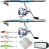 Fishing Pole Combo Set, 2PCS Alloy Fishing Rods 2PCS Spinning Reels Mono Fishing line Come Setup Already?Including 4PCS Minnow, Fishing Plier? ministoream