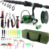 Fishing Pole Reel Combos Telescopic Fishing Rod Kit Spinning Reel Line Lure Accessories Compact Fishing Tackle Bag Lightweight Travel Fishing Gear Set for Saltwater Freshwater Fishermen Gift