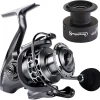 Fishing Reel 13+1BB Light Weight Ultra Smooth Aluminum Spinning Fishing Reel with Free Spare Graphite Spool