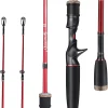 Fishing Rod, 2Pc Casting Rod Spinning Rod for Freshwater Tournament Quality Fishing Pole with 2 Tips for Bass