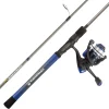 Fishing Rod and Reel Combo - Carbon Pole with Pre-Spooled Spinning Reel and Golf Grip Handle for Bass, Trout, Salmon, or Catfish by Wakeman
