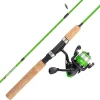 Fishing Rod and Reel Combo - Kettle Series 5' Fiberglass Pole with Spinning Reel, Cork Handle, and Beginners Tackle Kit by Wakeman