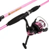 Fishing Rod and Reel Combo - Strike Series Medium Action 78-Inch Spinning Reel Pole - Fishing Gear for Bass, Trout, and Lake by Wakeman (Hot Pink)