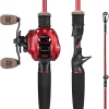 Fishing Rod and Reel Combo, 2-Piece M/MH Fishing Pole with Baitcasting Reel Set, Baitcaster Combo