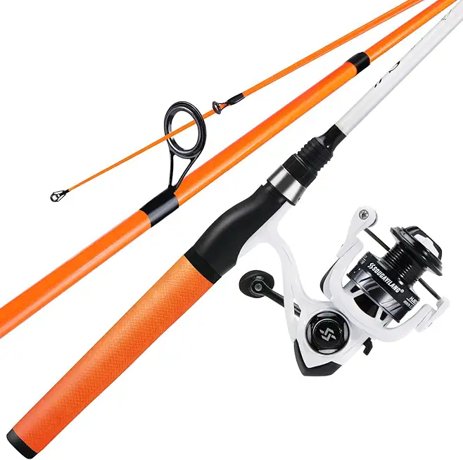 Fishing Rod and Reel Combo, Medium Fishing Pole with Spinning Reel Combo, 2-Piece Fishing Combo