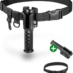 Fishing Rod Holder Belt - Adjustable Waist Wading Belts for Men with Portable Pole Inserter for Spinning Casting Reel, Outdoor Surf Kayak Fly Fishing Gear Accessories Wader Strap