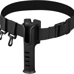 Fishing Rod Holder Belts, Adjustable Waist Wading Belts with 2Pcs Hooks, Portable Pole Inserter for Spinning Casting Fly Fishing, Outdoor Surf Kayak Fly Fishing Gear