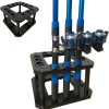 Fishing Rod Rack, Floor Standing Fishing Pole Rod Holder Wood Store Up to 12 Rods and Combos Seamlessly Match Any Home, Garage (Black)