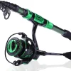 Fishing Rod Reel Combinations, 24 Ton Carbon Fiber, Portable Telescopic Fishing Rod Spinning Reels for Travel Saltwater Freshwater Fishing Gifts for People