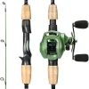 Fishing Rod Reel Combos, Graphite 2Pc Blanks Fishing Pole with Casting & Spinning Reel, Stainless Steel Guides