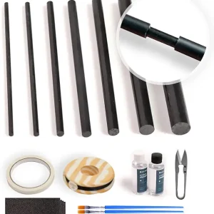 Fishing Rod Repair Kit Complete,Full Supplies with Glue for Freshwater & Saltwater Broken Fishing Pole Repair with Carbon Fiber Sticks,Rod Building Epoxy Finish