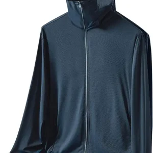 Fishing Shirts for Men with Hood and Mask Wide Brim UPF 50 + Sun Protection Outdoor Lightweight Full Zip Hoodie Jacket