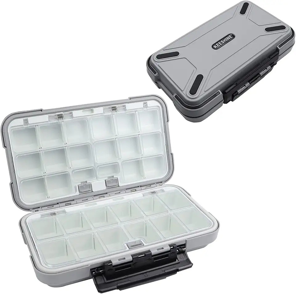 Fishing Tackle Box, Floating Storage Box, Double-Sided Fishing Lure Box with Adjustable Dividers Storage Jewelry Organizer Making Kit Container for Lure Hook Beads Earring Tool