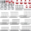Fishing Tackle Kit,90PCS/166PCS Beginner Equipment Fishing Float Bobbers,Circle Hooks,Sinker Weights Bass Fish Hook,Octopus Baitholder Hooks Starter Kit for Artificial Live Bait