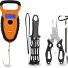 Fishing Tool Kit - Fishing Pliers Digital Scale Fish Lip Gripper With Lanyard, Fishing Accessories and Equipment Fishing Tools Set Multitool Hook Remover Line Cutter For Saltwater, Gift for Men