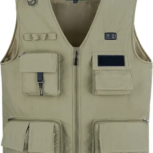 Fishing Vest for Men, Mens Spring Fishing Vests, Adjustable Heated Men's Vest with Battery Pack for Outdoor