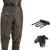 Fishing Waders for Men with Boots Womens Chest Waders 2-Ply Nylon/PVC Waterproof for Hunting with Boot Hanger