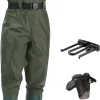 Fishing Waders for Men with Boots Womens Chest Waders 2-Ply Nylon/PVC Waterproof for Hunting with Boot Hanger