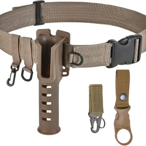 Fishing Wading Belt Rod Holder Adjustable Wader Fishing Waist Belt for Fly Surf Casting Spinning Fishing Pole Fishing Tackle