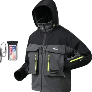 Fishing Wading Jackets Breathable Waterproof Fishing Rain Jackets for Men&Women