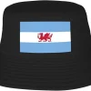 Flag of The Welsh Colony in Patagonia Bucket Hat for Women Men Bucket Hats Summer Sun Hats Beach Travel Fishing Golf Cap Black