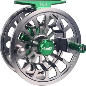 FLK II Fly Fishing Reel Aluminum Trout 3/5, 5/7, 7/9wt Large Arbor Freshwater Fly Reel with Line.