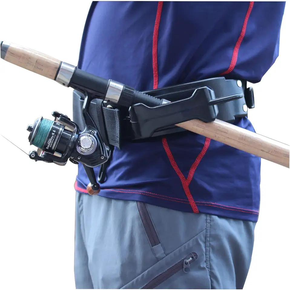 Fly Fishing 3rd Hand, Wearable Fishing Rod Holder,Adjustable Fishing Belt ,Fishing Accessories Wading Belt ,with 20pcs Soft Lures