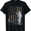 Fly Fishing Fisherman American Flag Camouflage Fly Tying T-Shirt