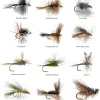 Fly Fishing Flies | 48 Flies for Fly Fishing | Trout Flies in 12 Patterns (2 of Each), Size 12 &14 | Fly Fishing Kit Includes Fly Box | Premium Dry Flies for Trout Fishing