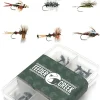 Fly Fishing Flies | 72 Flies for Fly Fishing in 9 Patterns | Trout Flies | Wet Flies and Dry Flies for Trout Fishing | 9 Patterns of Fishing Flies with Fly Box