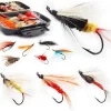 Fly Fishing Flies Assortment Kit Dry Wet Nyphms Tenkara Popper Streamer Woolly Bugger for Trout Bass Salmon Steelhead with Fly Box
