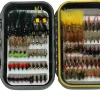 Fly Fishing Flies Assortment Kit with Fly Box, 100PCS Dry/Wet Tenkara Flies, Streamers, Nymph, Popper for Trout Salmon Bass Steelhead Fly Fishing Kit