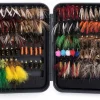 Fly Fishing Flies Kit - 76pcs/100pcs Fly Fishing Lures with Fly Fishing Box - Fly Fishing Assortment Kit for Bass Trout Salmon Fishing - Dry Flies Wet Flies Streamers Nymphs