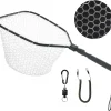 Fly Fishing Net, Bass Trout Landing Net, Folding Fishing Nets Fresh Water, Safe Fish Catching or Releasing, Fly Fishing net Magnetic Release