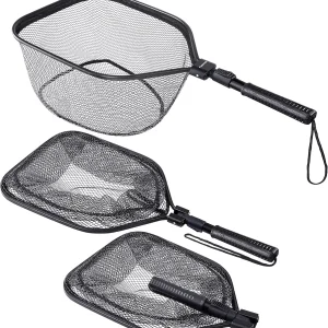 Fly Fishing Net, Bass Trout Landing Net, Folding Fishing Nets Fresh Water, Safe Fish Catching or Releasing