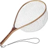 Fly Fishing Net Landing Net Wooden Net Soft Rubber Mesh Trout Net Freshwater Saltwater Fishing Net with Safety Cord Net Gifts for Father Men