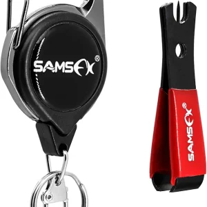 Fly Fishing Nippers, Tippet Cutter, Leader or Line Clipper with Hook Eye Cleaner & Comfy Grip, Zinger Retractors Combo