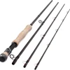Fly Fishing Rod 9ft 4 Sections 7-8wt Fly Rod Carbon Fiber Blanks Light Weight Medium Fast Action Freshwater Fishing, fly904 7-8